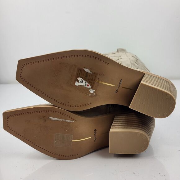 Dolce Vita Samare Western Cowgirl Light Beige Suede Tall Boots Size 5 - Picture 15 of 16